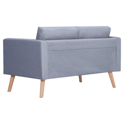 Conjunto de sofás de 2 lugares e 3 lugares tecido cinza claro