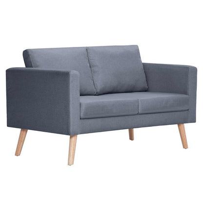 Conjunto de sofás de 2 lugares e 3 lugares tecido cinza escuro