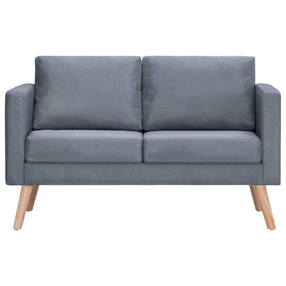 Conjunto de sofás de 2 lugares e 3 lugares tecido cinza escuro