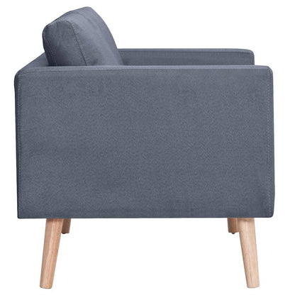 Conjunto de sofás de 2 lugares e 3 lugares tecido cinza escuro
