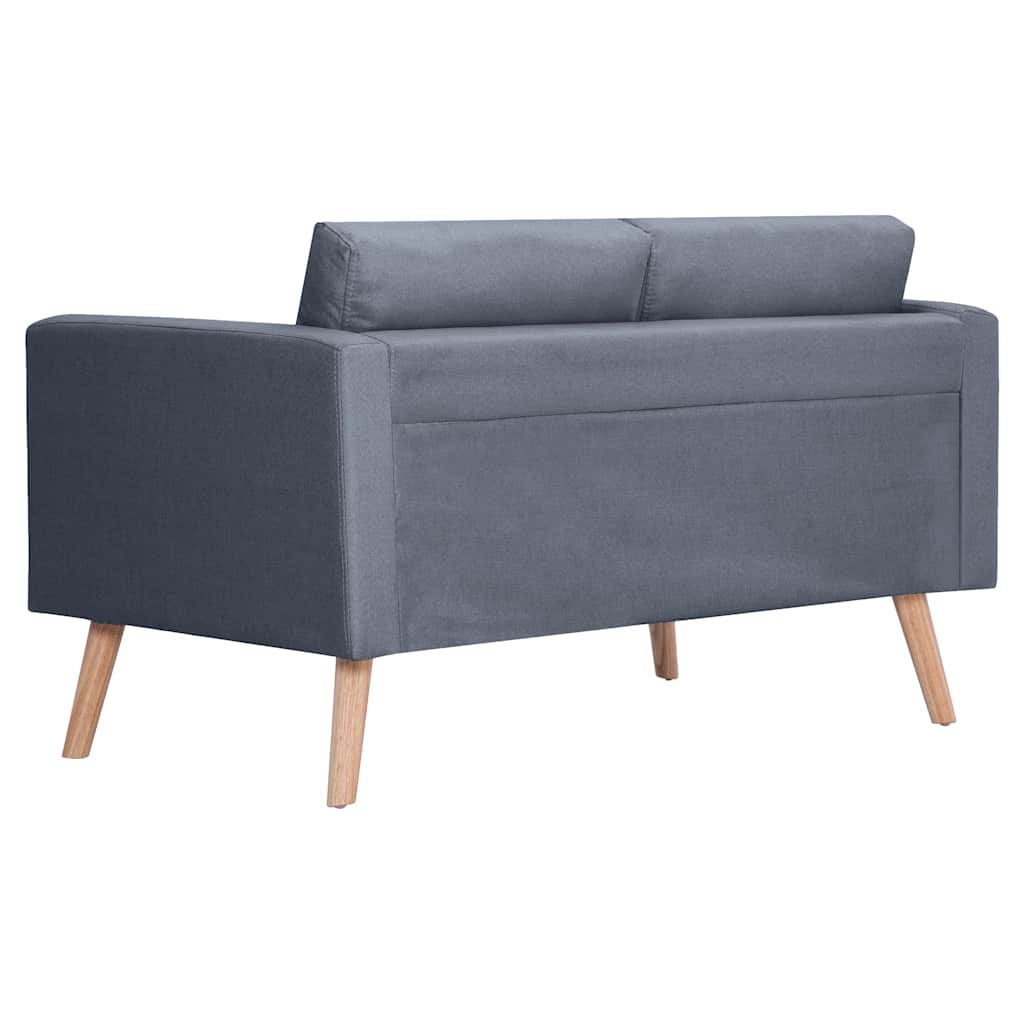 Conjunto de sofás de 2 lugares e 3 lugares tecido cinza escuro