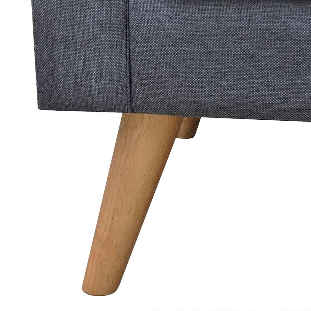 Conjunto de sofás de 2 lugares e 3 lugares tecido cinza escuro