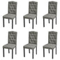 Cadeiras de jantar 6 pcs tecido cinzento