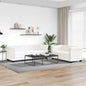 Conjunto sofás Chesterfield 2 + 3 lugares couro artific. branco