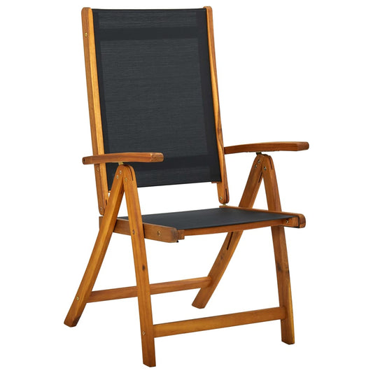 Cadeiras de jardim dobráveis 2 pcs acácia maciça e textilene