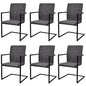 Cadeiras de jantar cantilever 6 pcs couro artificial cinzento