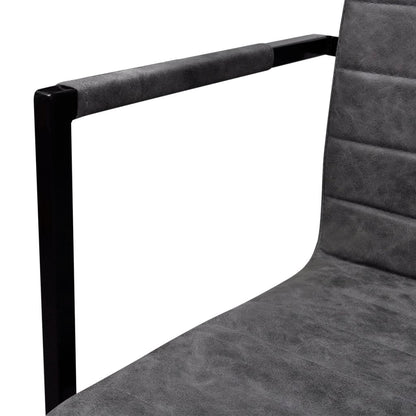Cadeiras de jantar cantilever 6 pcs couro artificial cinzento