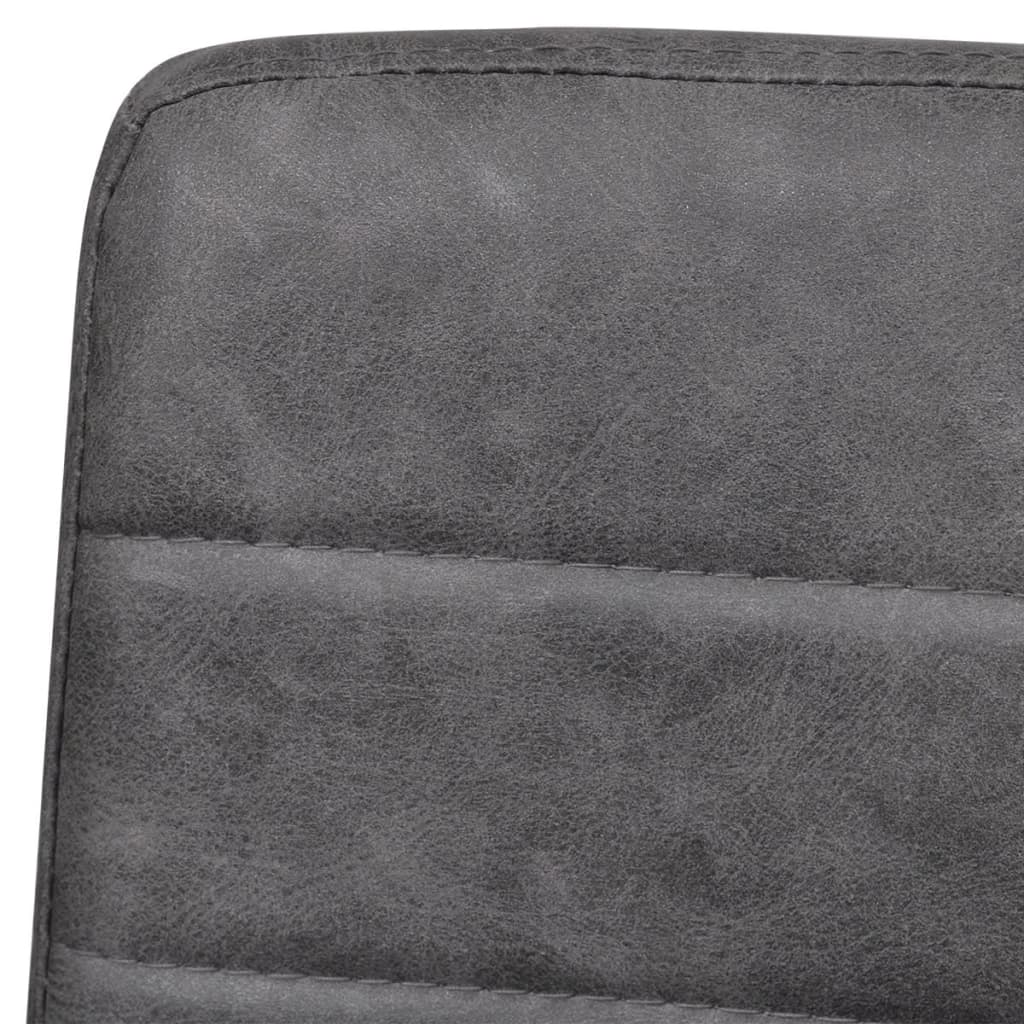 Cadeiras de jantar cantilever 6 pcs couro artificial cinzento