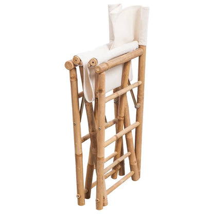 Cadeiras de diretor dobráveis 2 pcs bambu e lona