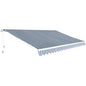 Toldo dobrável manual 500 cm azul e branco