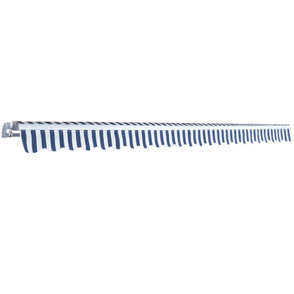 Toldo dobrável manual 500 cm azul e branco