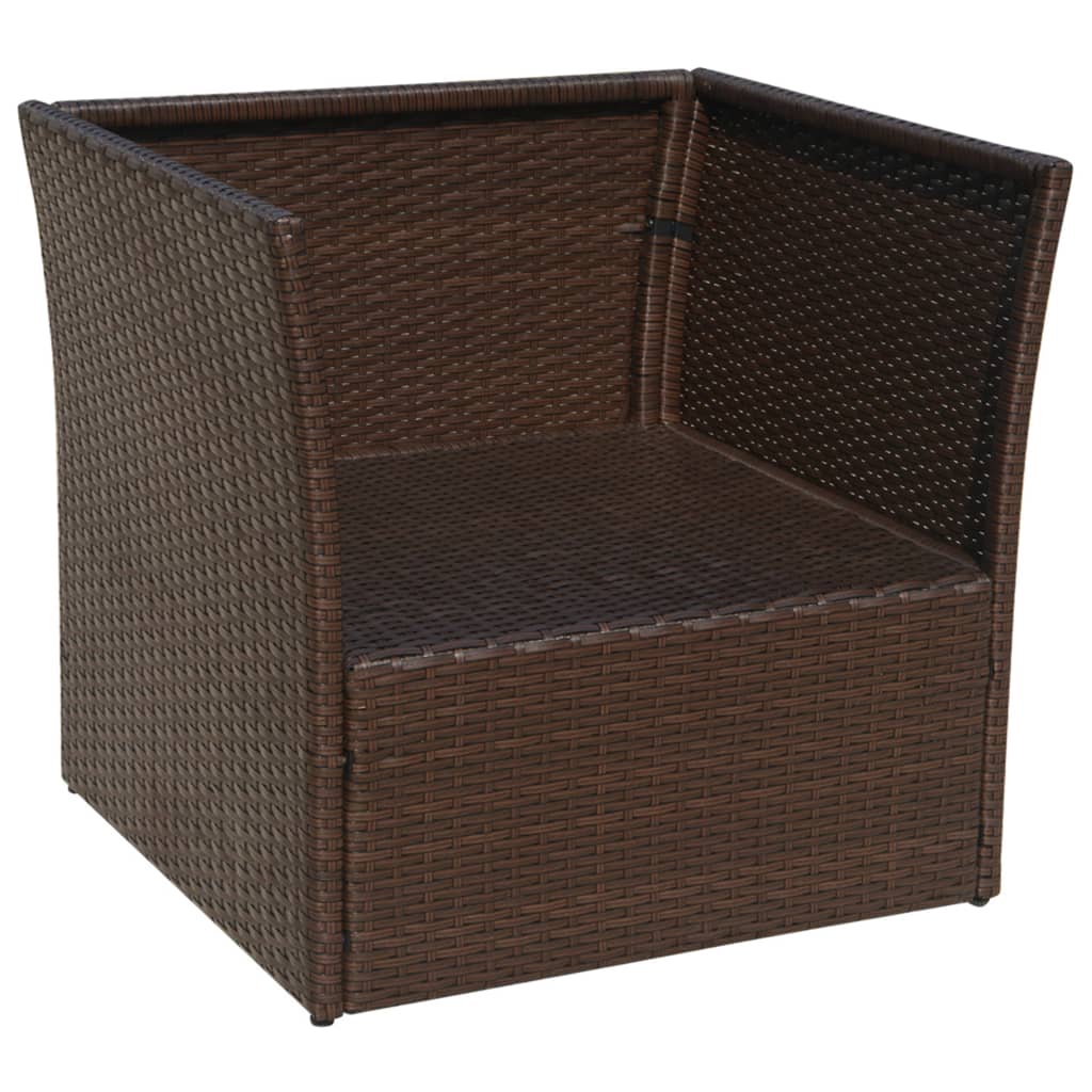 Cadeira de jardim com banco vime castanho