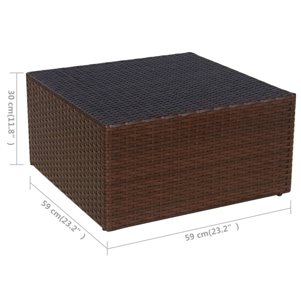 Cadeira de jardim com banco vime castanho