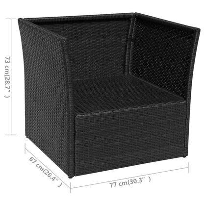 Cadeira de jardim com banco vime preto