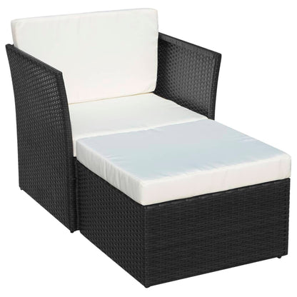 Cadeira de jardim com banco vime preto