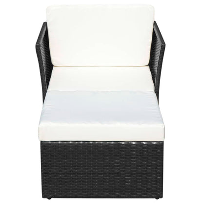 Cadeira de jardim com banco vime preto
