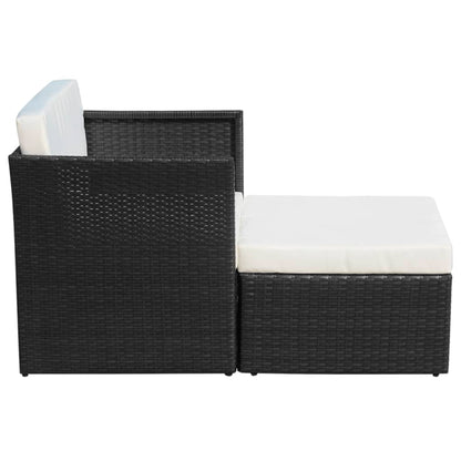 Cadeira de jardim com banco vime preto