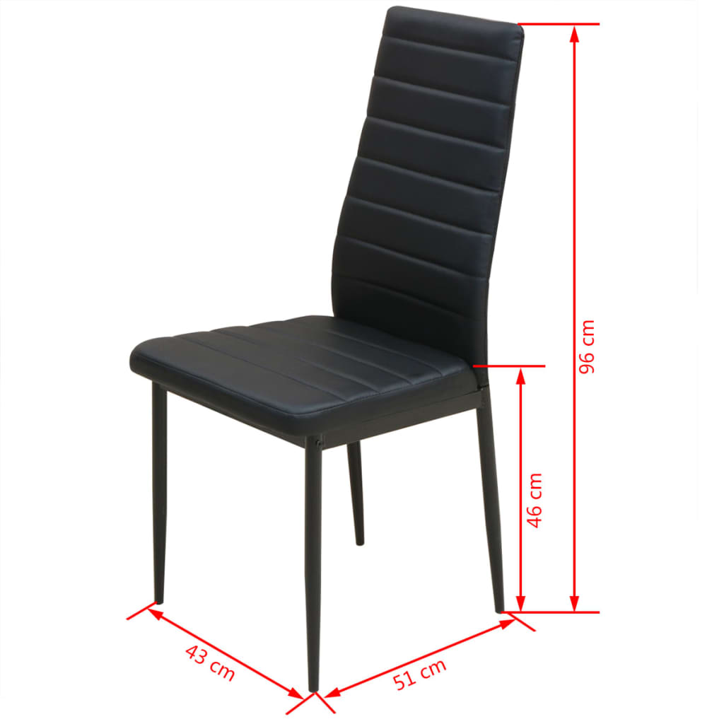 Conjunto 5 pcs de mesa de jantar e cadeiras preto