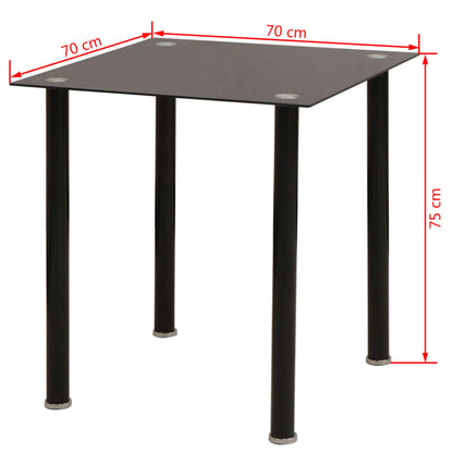 Conjunto 5 pcs de mesa de jantar e cadeiras preto