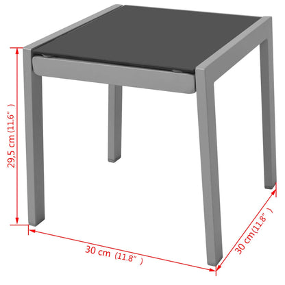 Espreguiçadeiras com mesa alumínio preto