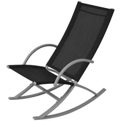 Cadeiras de baloiço jardim 2 pcs aço e textilene preto