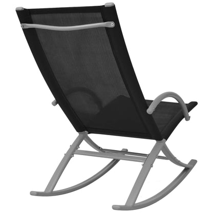 Cadeiras de baloiço jardim 2 pcs aço e textilene preto