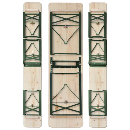 Mesa de cerveja dobrável c/ 2 bancos 220 cm madeira de abeto