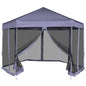 Tenda festas pop-up hexagonal 6 paredes 3,6x3,1m azul escuro