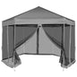 Tenda festas pop-up hexagonal, 6 paredes, cinzento 3,6x3,1m