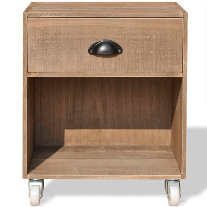 Mesa de cabeceira madeira sólida castanho