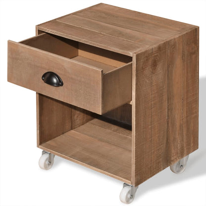 Mesa de cabeceira madeira sólida castanho