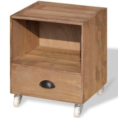 Mesa de cabeceira madeira sólida castanho