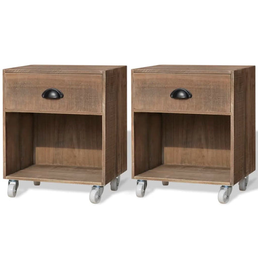 Mesas de cabeceira 2 pcs madeira sólida castanho