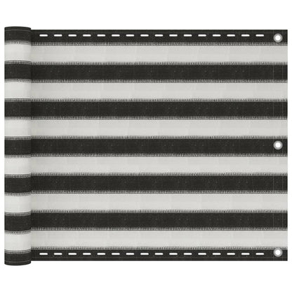 Tela varanda HDPE 75x400 cm antracite e branco