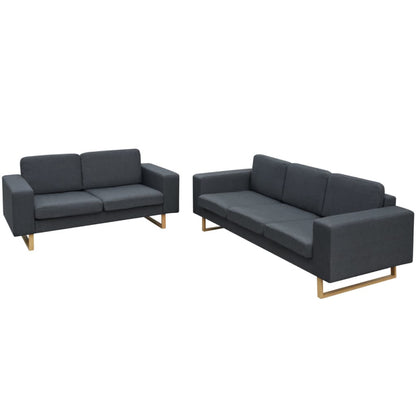 Conjunto sofá de 3 lugares e 2 lugares cinzento escuro