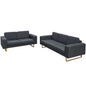 Conjunto sofá de 3 lugares e 2 lugares cinzento escuro