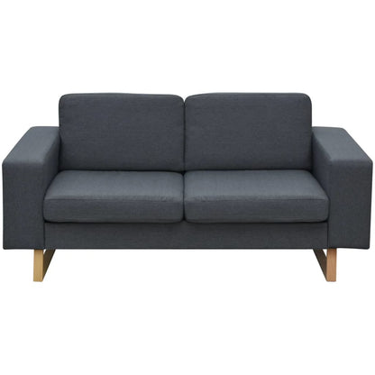 Conjunto sofá de 3 lugares e 2 lugares cinzento escuro