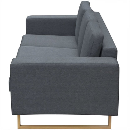 Conjunto sofá de 3 lugares e 2 lugares cinzento escuro