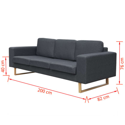 Conjunto sofá de 3 lugares e 2 lugares cinzento escuro