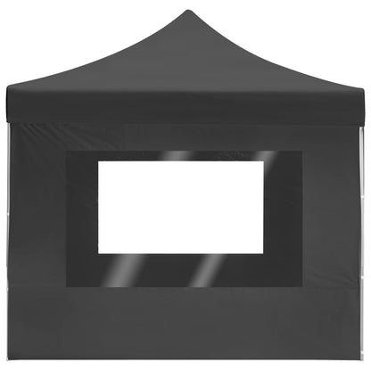 Tenda dobrável profissional c/ parede alumínio 4,5x3m antracite
