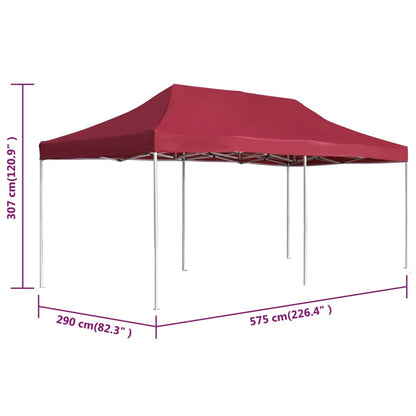 Tenda dobrável prof. para festas alumínio 6x3 m vermelho tinto