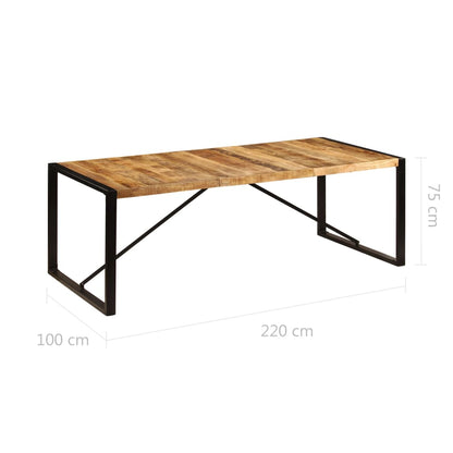 Mesa de jantar madeira de mangueira maciça 220x100x75 cm