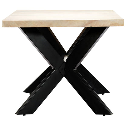 Mesa de jantar 180x90x75 cm madeira de mangueira maciça branco
