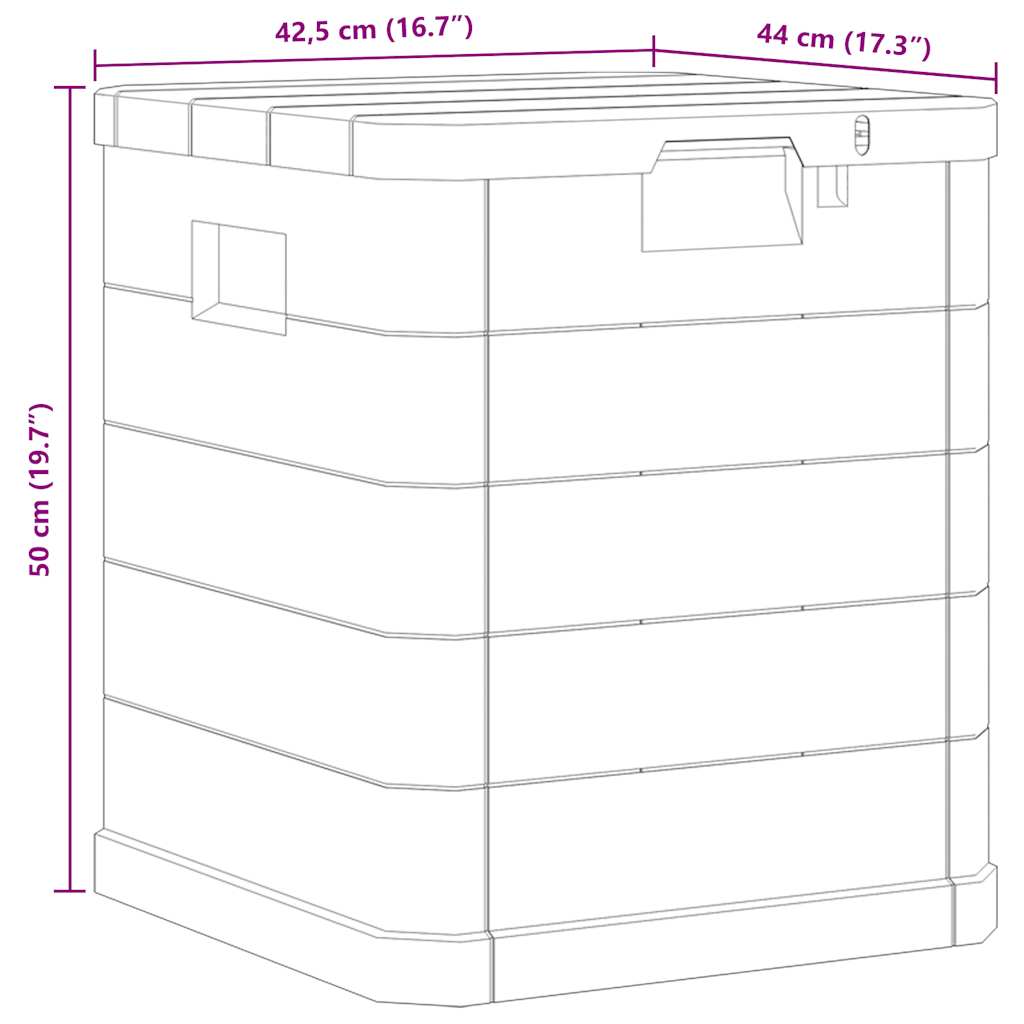 Caixa de arrumação para jardim 90 L cinzento claro