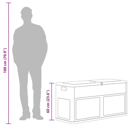 Caixa de arrumação para jardim 320 L preto