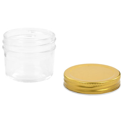 Frascos de vidro com tampas douradas 24 pcs 110 ml