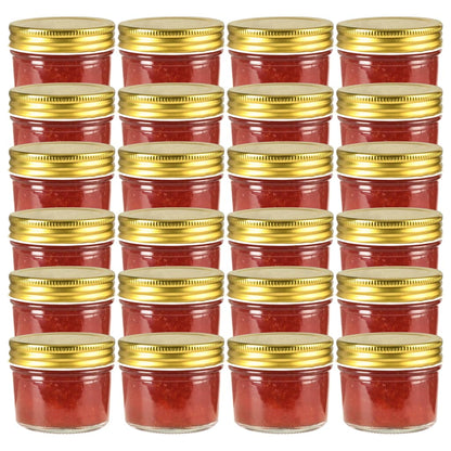 Frascos de vidro com tampas douradas 24 pcs 110 ml