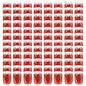 Frascos de vidro com tampas brancas e vermelhas 96 pcs 230 ml