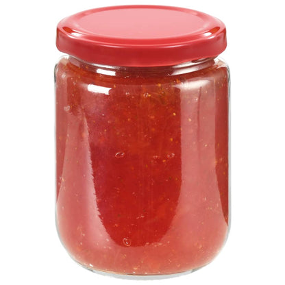 Frascos de vidro com tampas vermelhas 96 pcs 230 ml