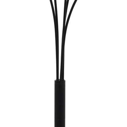 Candeeiro de pé alto 200 cm 5 x E14 preto e dourado